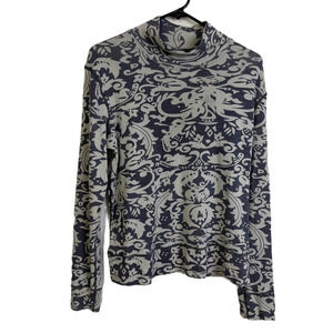 Neve Desgins Wool Silk Pullover Top Womens Large White Long Sleeve Mock Ski *